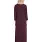 Bashariya Front Open Abaya With Ruffled Panels and Side Pockets - Maroon