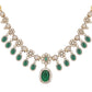 Nuyug 18K Gold Plated Emerald Blossom Necklace Set | Swadesiicart
