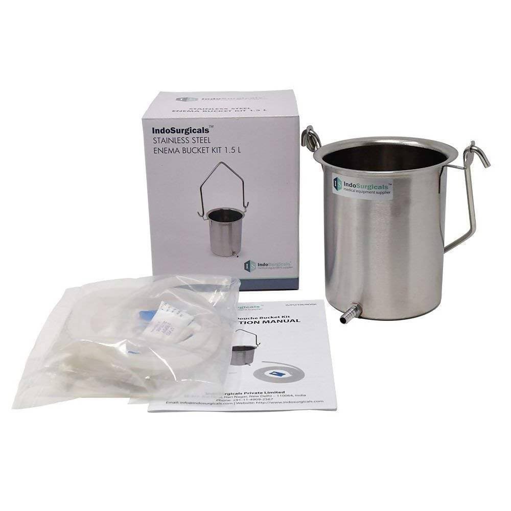 Indo Surgicals Stainless Steel Enema Bucket Kit - Swadesiicart