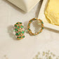 Women's Natural Green Stone with Moissanite Diamond earrings - Ruby Raang | Swadesiicart