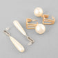 VOJ Set Of 2 Korean Drop Earrings - Gold-Polished and Silver Plated With White Pearl - Swadesiicart