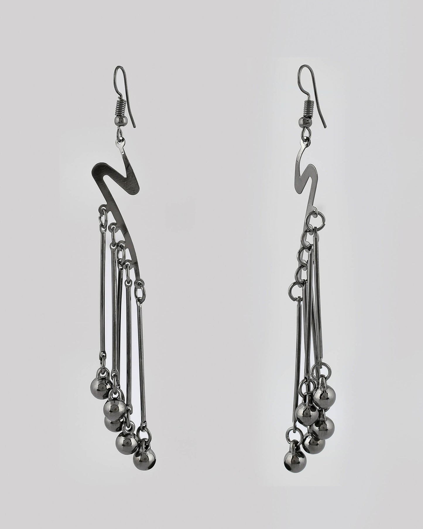 VOJ Women Rhodium-Plated Drop Chain Earrings Stainless Steel Drops & Danglers - Swadesiicart