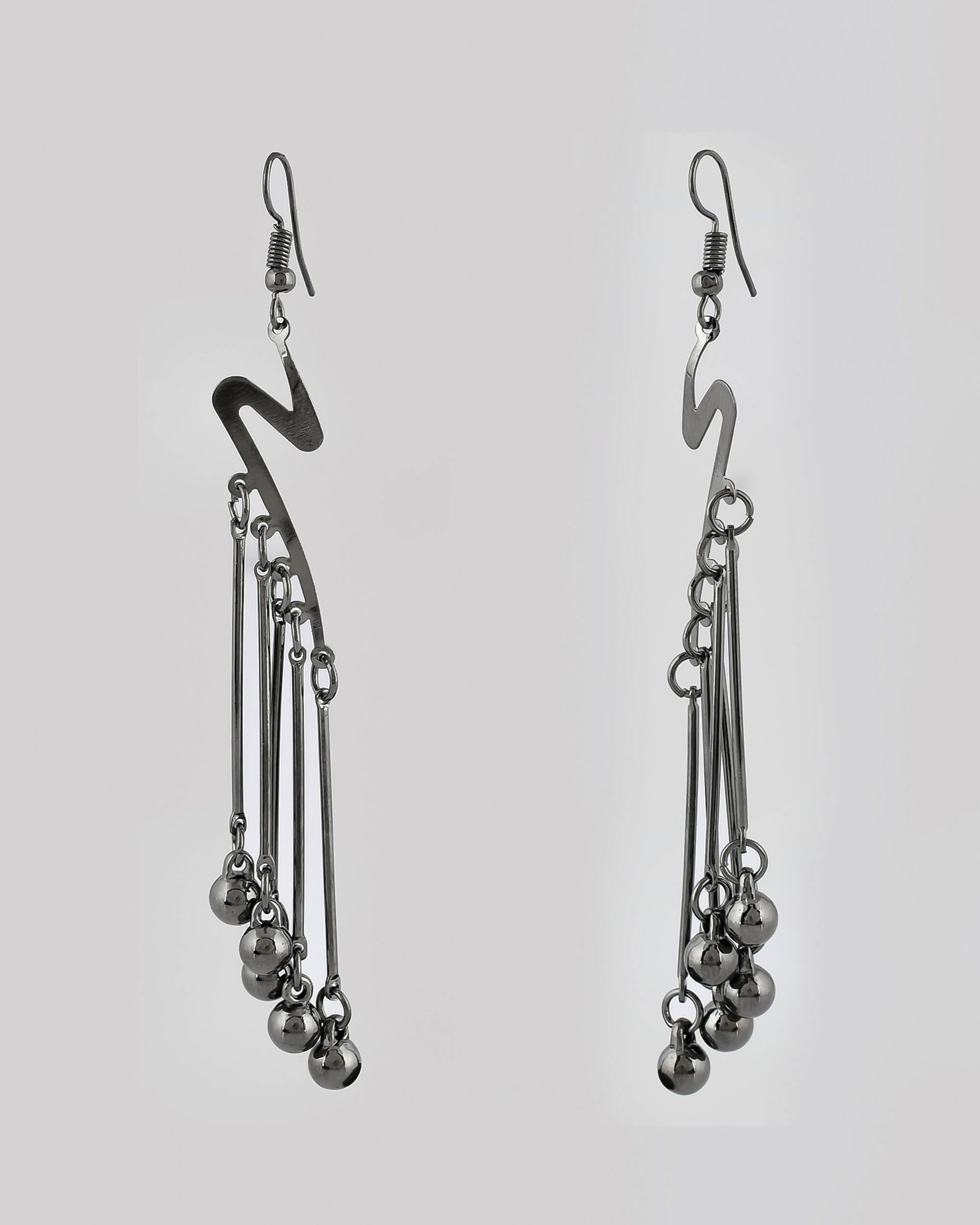 VOJ Women Rhodium-Plated Drop Chain Earrings Stainless Steel Drops & Danglers - Swadesiicart