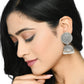 Mominos Fashion Johar Kamal Silver Color Jhumkas With White Pearls Earrings - Swadesiicart