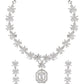 Stylish Silver Plated Cubic Zirconia American Diamond CZ AD Necklace Jewellery Set For Women & Girls - Wahe Jewels - Swadesiicart