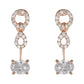 Stylish Rose Gold-Polished Cubic Zirconia American Diamond CZ AD Necklace Jewellery Set For Women & Girls - Wahe Jewels - Swadesiicart