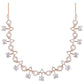 Stylish Rose Gold-Polished Cubic Zirconia American Diamond CZ AD Necklace Jewellery Set For Women & Girls - Wahe Jewels - Swadesiicart