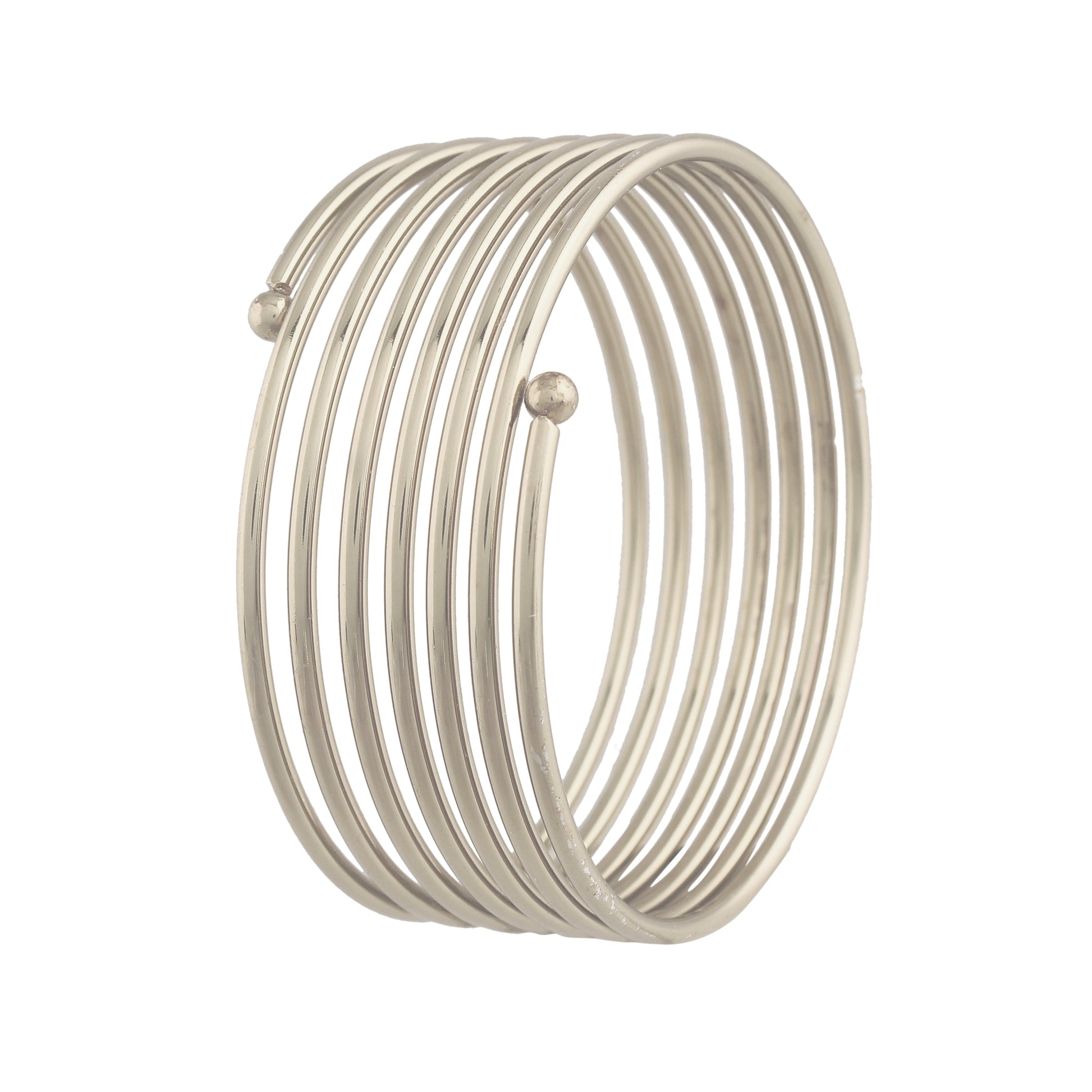 18k Rhodium Plated Spring Kada Bangles for Women - Wahe Jewels - Swadesiicart