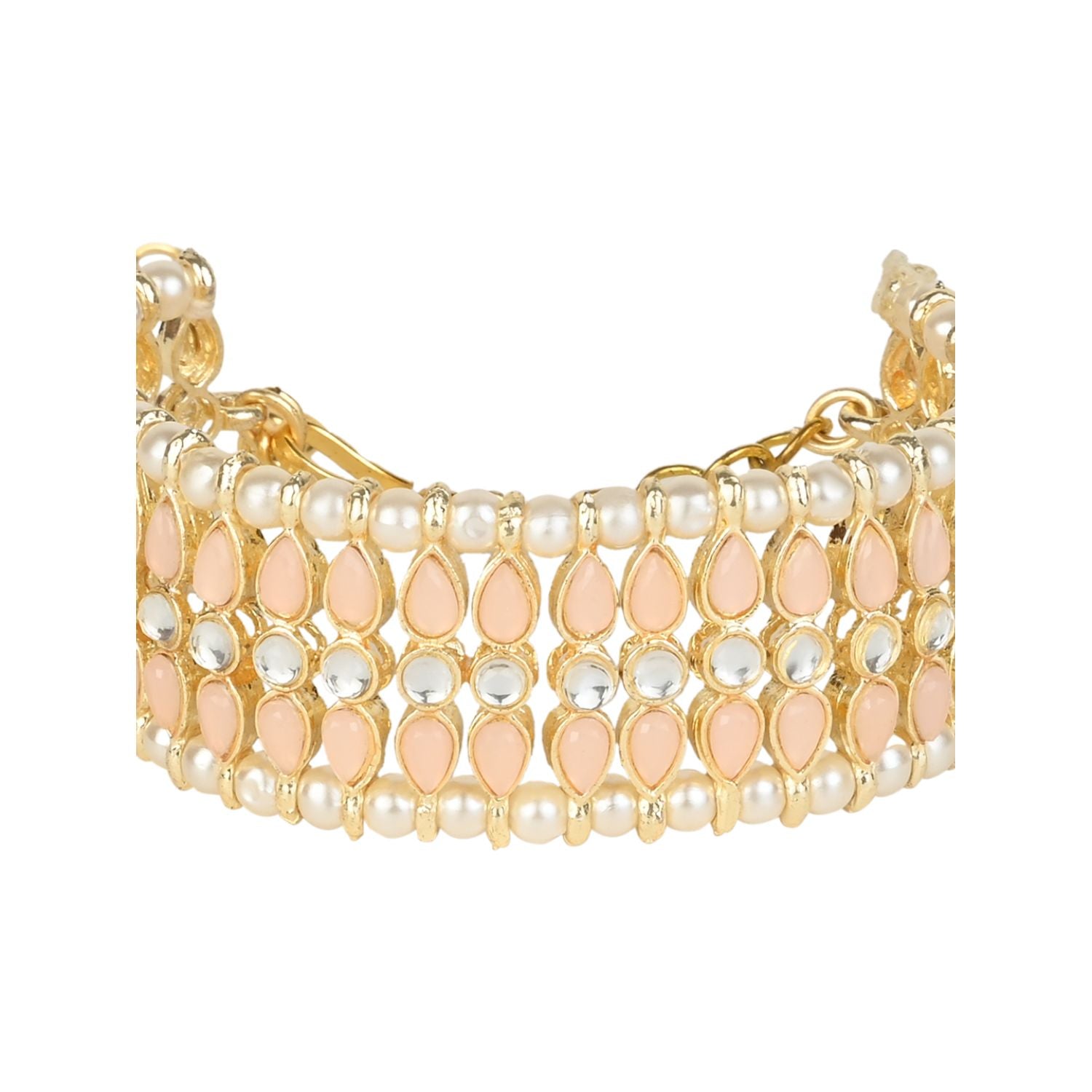 Gold-Polished Traditional Ethnic Adjustable Bracelet For Women & Girls - Wahe Jewels - Swadesiicart