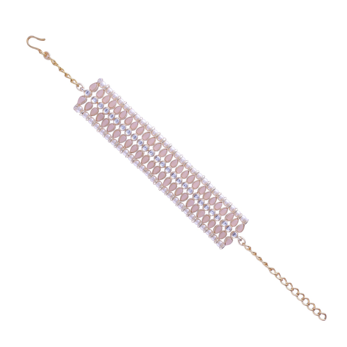 Gold-Polished Traditional Ethnic Adjustable Bracelet For Women & Girls - Wahe Jewels - Swadesiicart