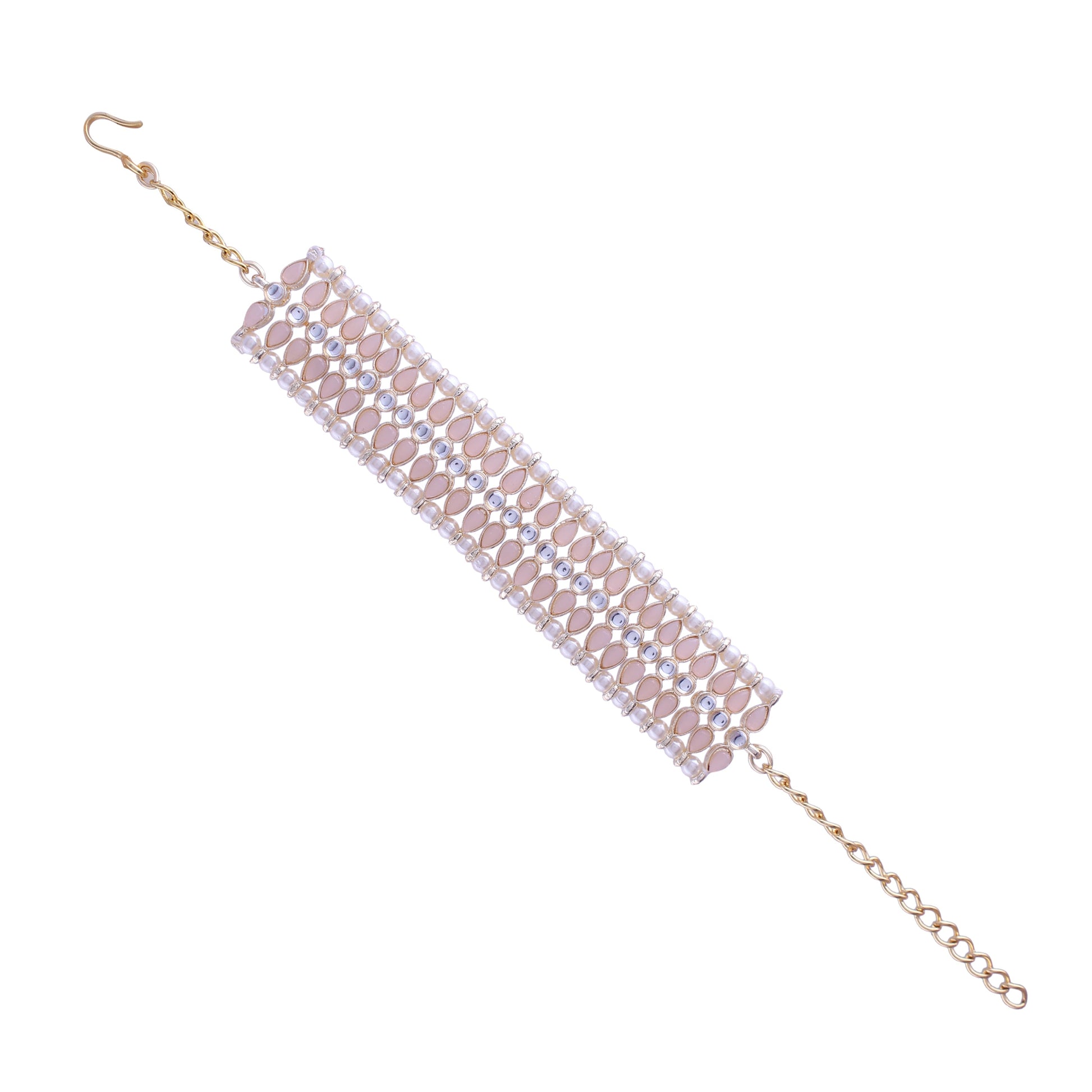 Gold-Polished Traditional Ethnic Adjustable Bracelet For Women & Girls - Wahe Jewels - Swadesiicart