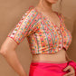 Amodini Designer Studio Women's Multicolored Embroidered Blouse with sleeves