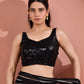 Amodini Designer Studio Women's Black Sequined Blouse