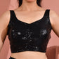 Amodini Designer Studio Women's Black Sequined Blouse