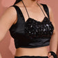 Amodini Designer Studio Women's Masaba cut black blouse