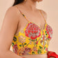 Amodini Designer Studio Women's Organza Floral Handwork Corset Style Yellow Blouse