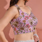 Amodini Designer Studio Women's Position Print Sequined Embellished Halter Neck Lavender Blouse