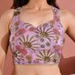 Amodini Designer Studio Women's Position Print Sequined Embellished Halter Neck Lavender Blouse