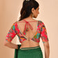 Amodini Designer Studio Women's Pink Embroidered Position Print Nyra Cut Blouse with sleeves