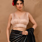 Amodini Designer Studio Women's Rose Gold V neck Wrinkled sleeveless blouse