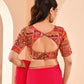 Amodini Designer Studio Women's Madhubala Style Red Blouse With Sleeves