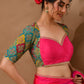Amodini Designer Studio Women's Madhubala Style Pink Blouse With Sleeves