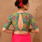 Amodini Designer Studio Women's Madhubala Style Pink Blouse With Sleeves