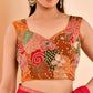 Amodini Designer Studio Women's Mustard Floral Position Print Sweetheart Neck Blouse Sleeveless