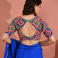 Amodini Designer Studio Women's Multicolor Geometric Pattern Cut Dana Embroidered Blouse