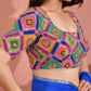 Amodini Designer Studio Women's Multicolor Geometric Pattern Cut Dana Embroidered Blouse
