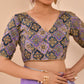 Amodini Designer Studio Women's Purple Geometric Pattern Embroidered Blouse