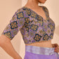 Amodini Designer Studio Women's Purple Geometric Pattern Embroidered Blouse