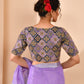 Amodini Designer Studio Women's Purple Geometric Pattern Embroidered Blouse