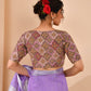 Amodini Designer Studio Women's Lavender Geometric Pattern Embroidered Blouse