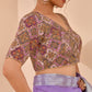 Amodini Designer Studio Women's Lavender Geometric Pattern Embroidered Blouse