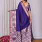 Joban Fashion Purple Woven Banarasi Silk Sarees | Swadesiicart