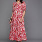 Ahalyaa Women's Traditional wear Ethnic Dress - Red | Swadesiicart