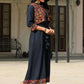 Juniper Women's Blue Rayon Festive Printed Flared Dress | Swadesiicart