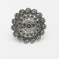 NVR Women's Silver-Toned Floral Shape Adjustable Finger Ring | Swadesiicart