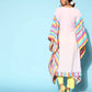 Ahalyaa Women Lovely Pink Crepe Vacation Stripes Kurta | Swadesiicart