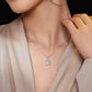 Cauer Radiant Moissanite Pendant Necklace in 925 Sterling Silver, White Gold Plated | Swadesiicart