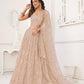 Aastha Fashion Peach Butterfly Net Tone To Tone Cotton Thread Work With Sequence Work Embroidery Wedding Wear Lehenga Choli