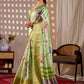 Aastha Fashion Green Soft Lichi Silk Printed Saree