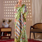 Aastha Fashion Green Soft Lichi Silk Printed Saree