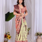 Aastha Fashion Pista Soft Lichi Silk Printed Saree