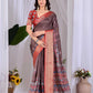 Aastha Fashion Light Brown Soft Lichi Silk Printed Saree