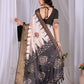 Aastha Fashion Cream Soft Lichi Silk Printed Saree