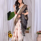 Aastha Fashion Cream Soft Lichi Silk Printed Saree