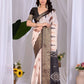 Aastha Fashion Cream Soft Lichi Silk Printed Saree