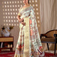 Aastha Fashion Cream Soft Lichi Silk Printed Saree